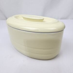 Hall China for Westinghouse 7" Yellow "Hercules" Oval Refrigerator Dish w/Lid